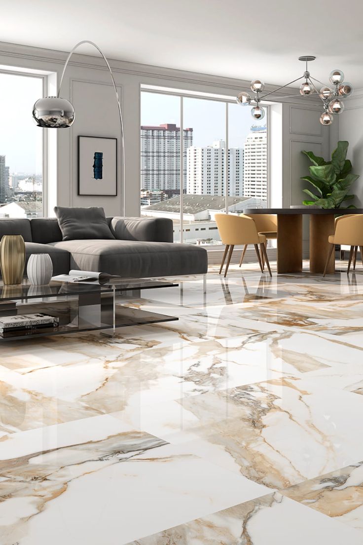 Marble-Look Slab Tiles